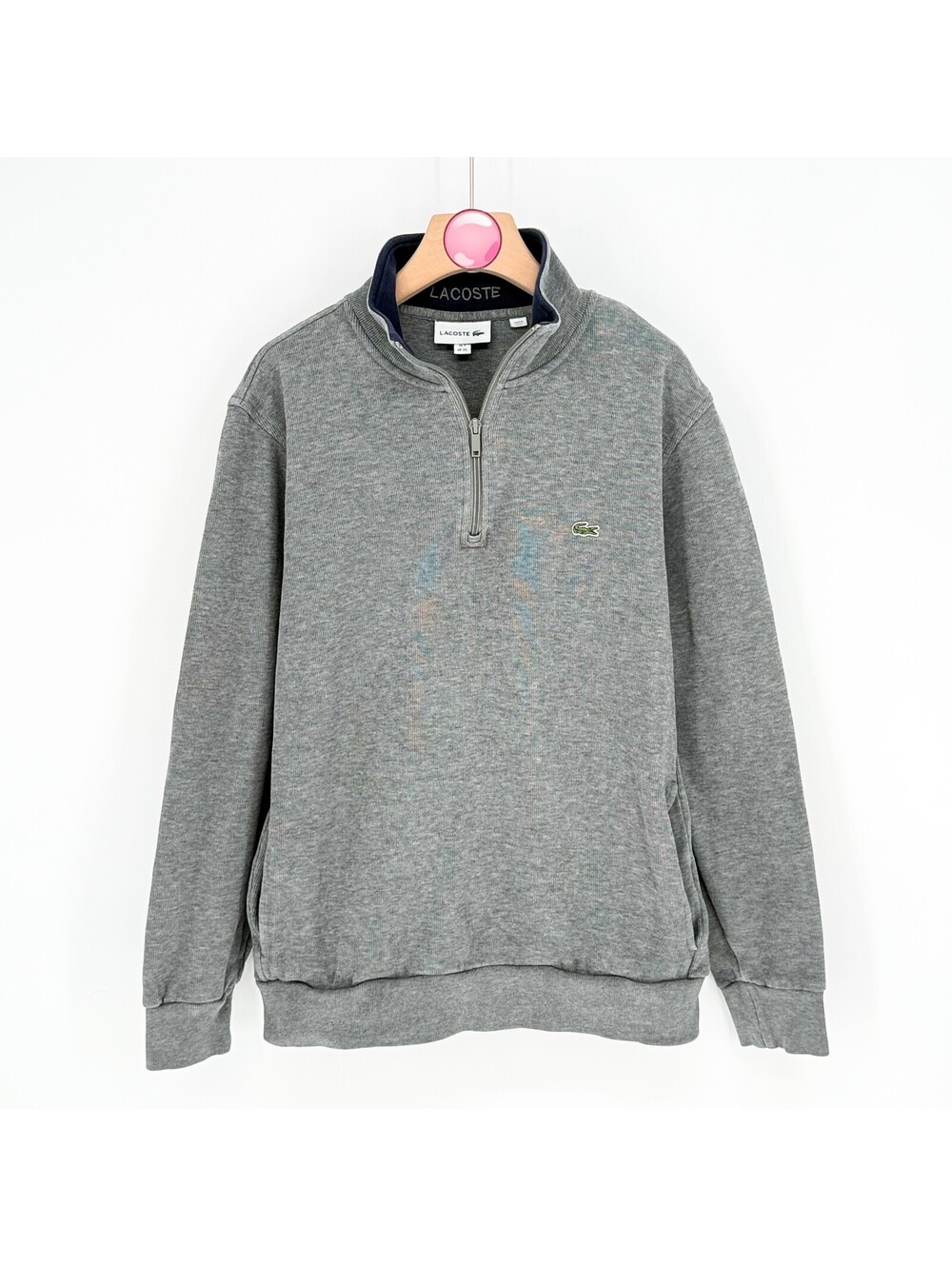Lacoste Quarter Zip Pullover Sweatshirt Gray Men’s XXL